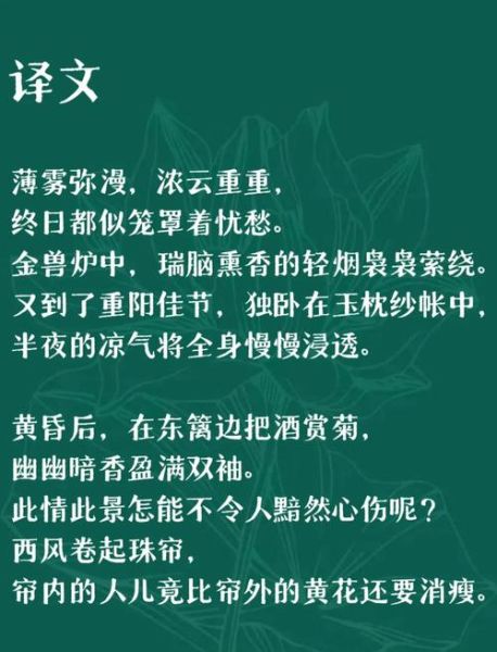 醉花阴表达了什么情感_李清照词情感解析