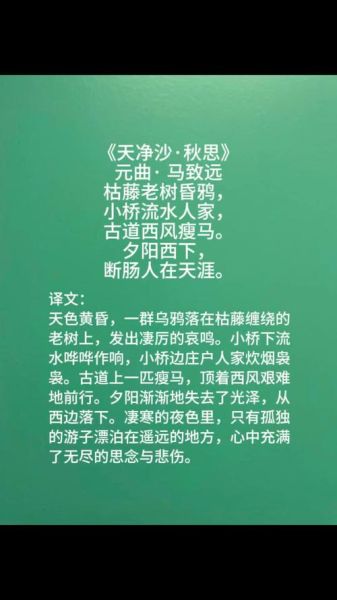 天净沙秋表达了什么情感_马致远秋思赏析