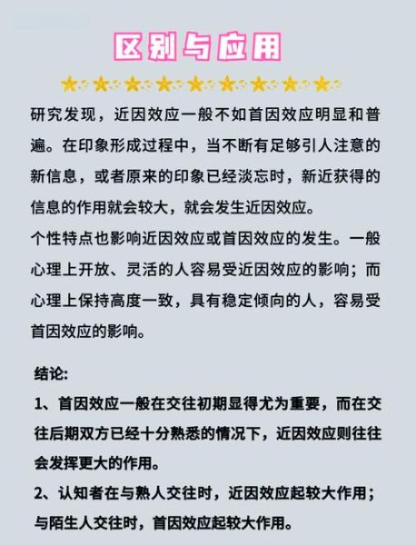 首因效应和近因效应的区别_如何影响记忆与决策