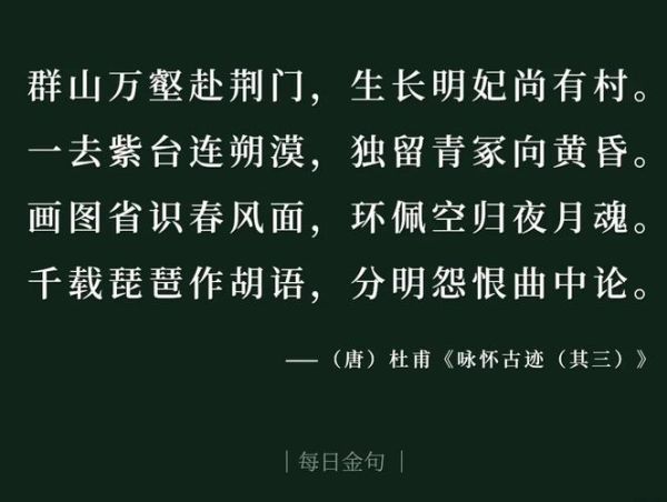 杜甫咏怀古迹其三表达了什么情感_昭君怨与家国恨交织